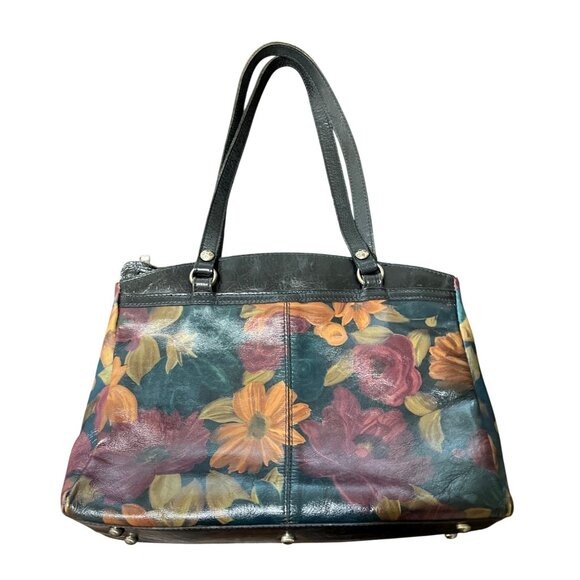 Patricia Nash Leather Floral Peruvian Painting Tote Bag Satchell Dual Handles - Picture 2 of 7
